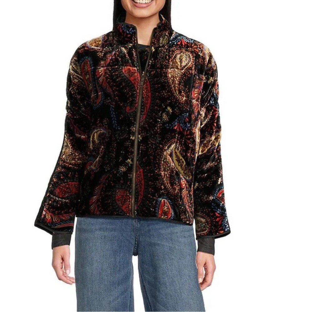 New‎ Johnny Was Dolman Quilted Jacket $480, Sezanz Size XL Velvet Paisley Boho